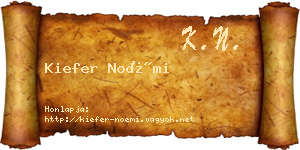 Kiefer Noémi névjegykártya
